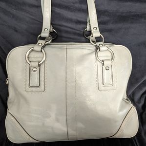 Coach light blue leather shoulder bag